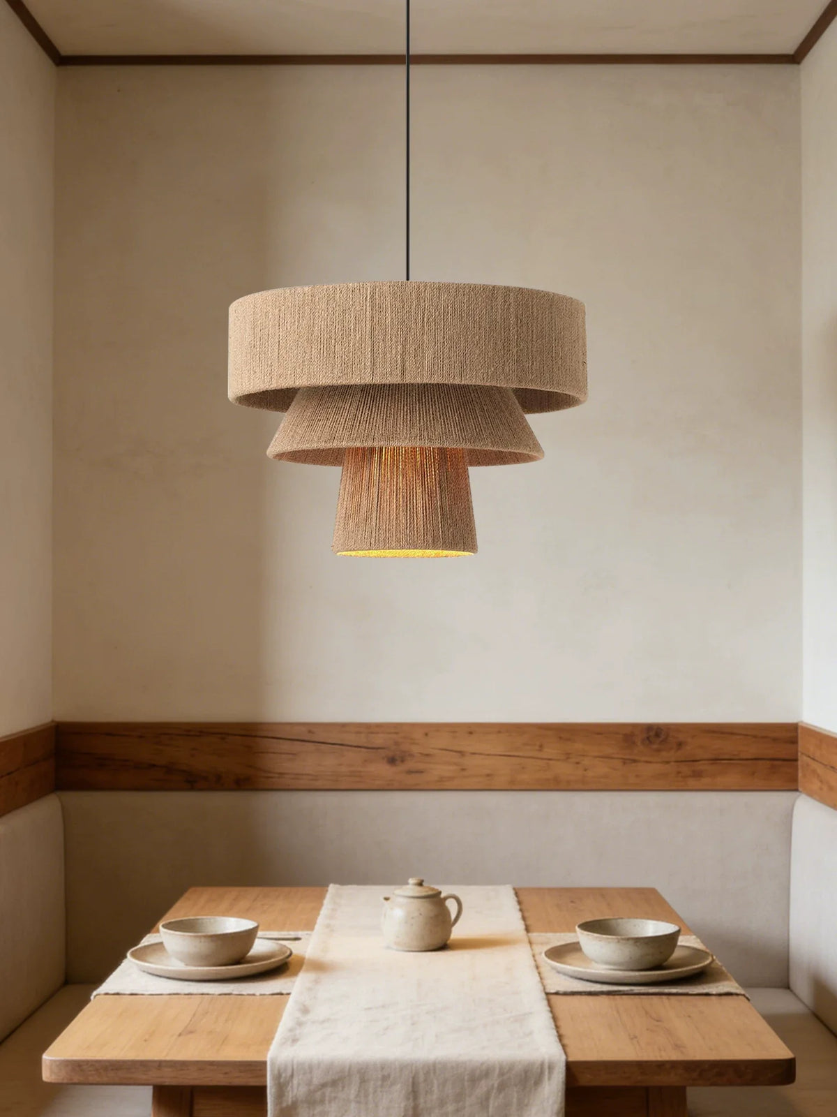 Natural Rope Pendant Light — Pendant Light | Maison Monashee — view 3