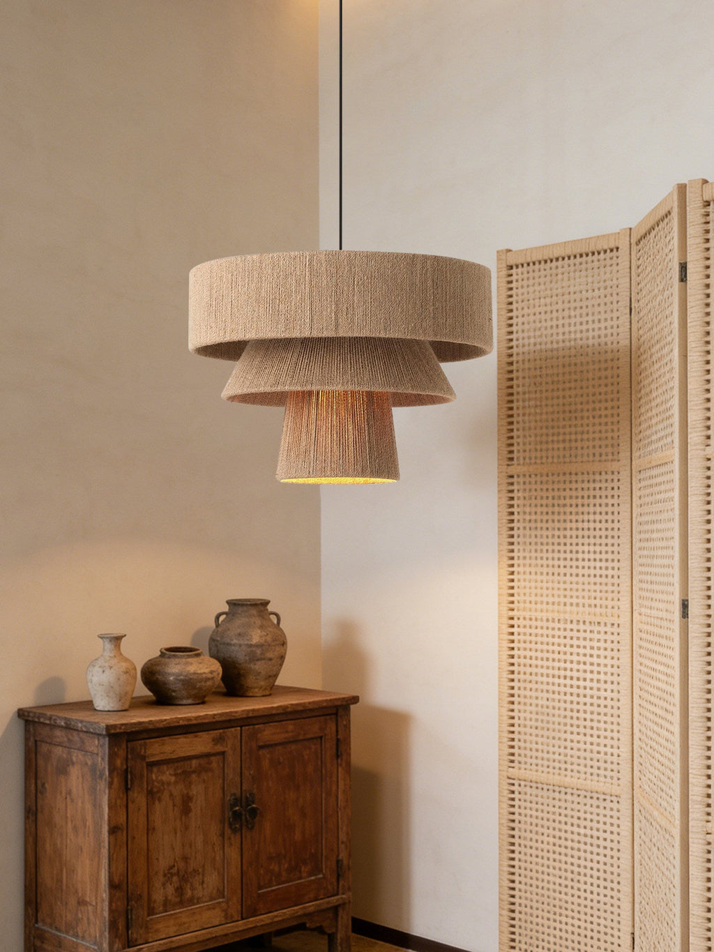 Natural Rope Pendant Light — Pendant Light | Maison Monashee — view 4