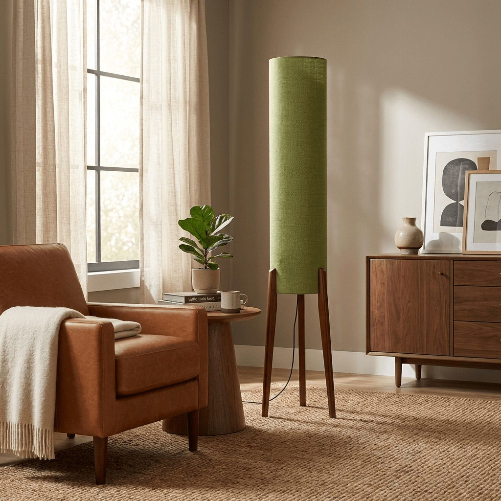 Natural Wood Tripod Floor Lamp — Floor Lamp | Maison Monashee — view 4