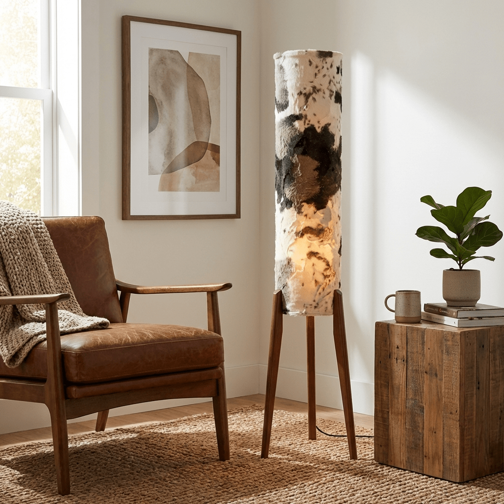 Natural Wood Tripod Floor Lamp — Floor Lamp | Maison Monashee — view 5