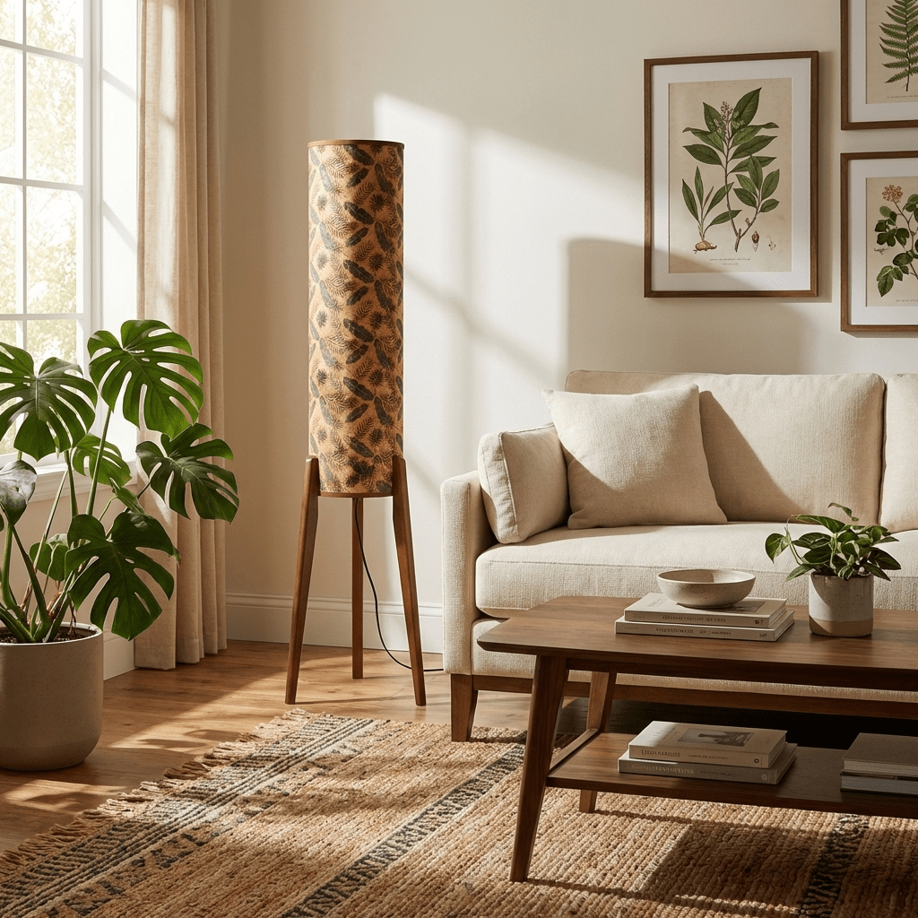 Natural Wood Tripod Floor Lamp — Floor Lamp | Maison Monashee — view 6