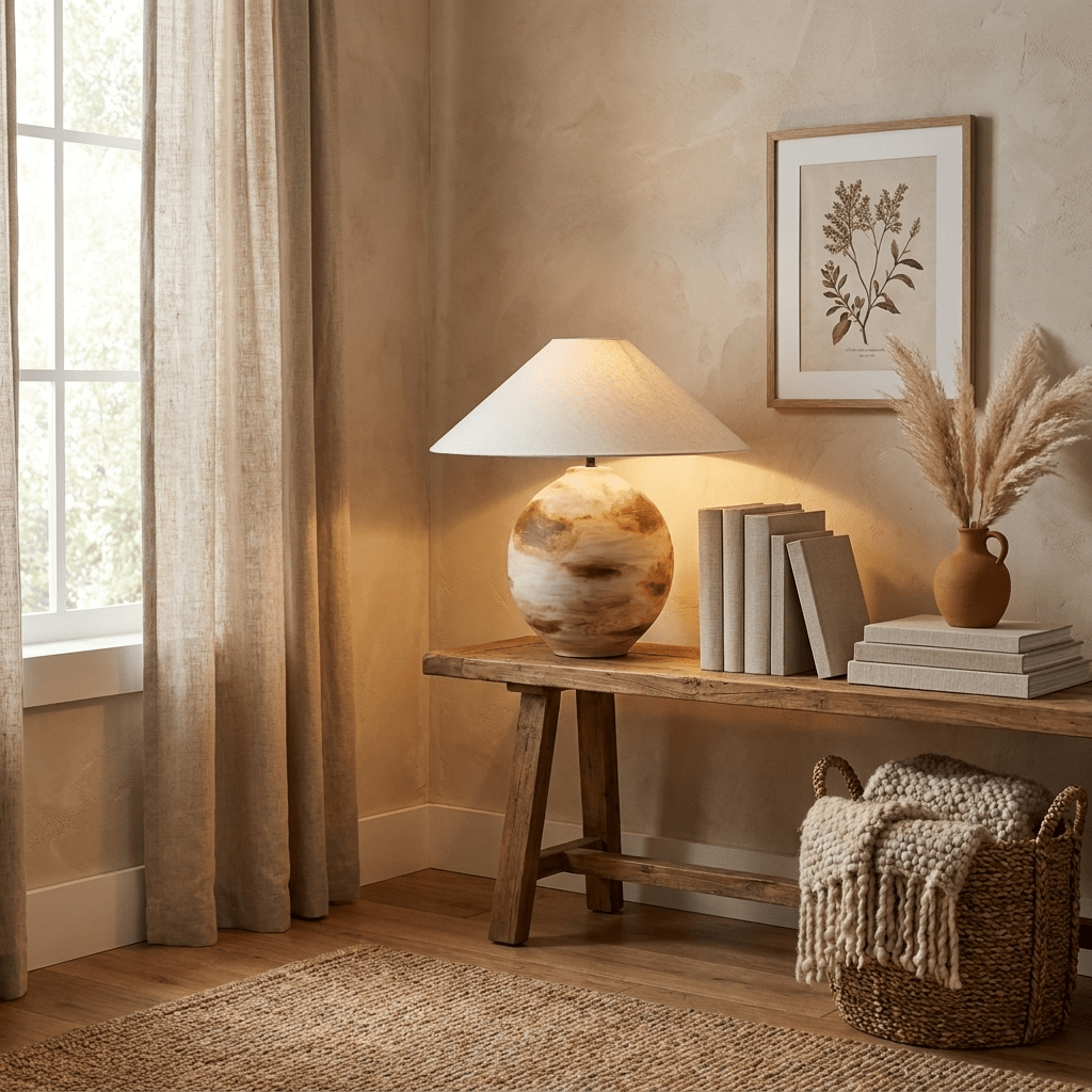 Ceramic Cream Table Lamp — Table Lamp | Maison Monashee — view 4