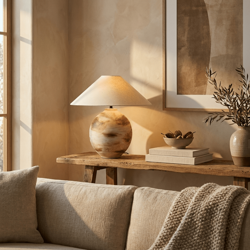 Ceramic Cream Table Lamp — Table Lamp | Maison Monashee — view 5