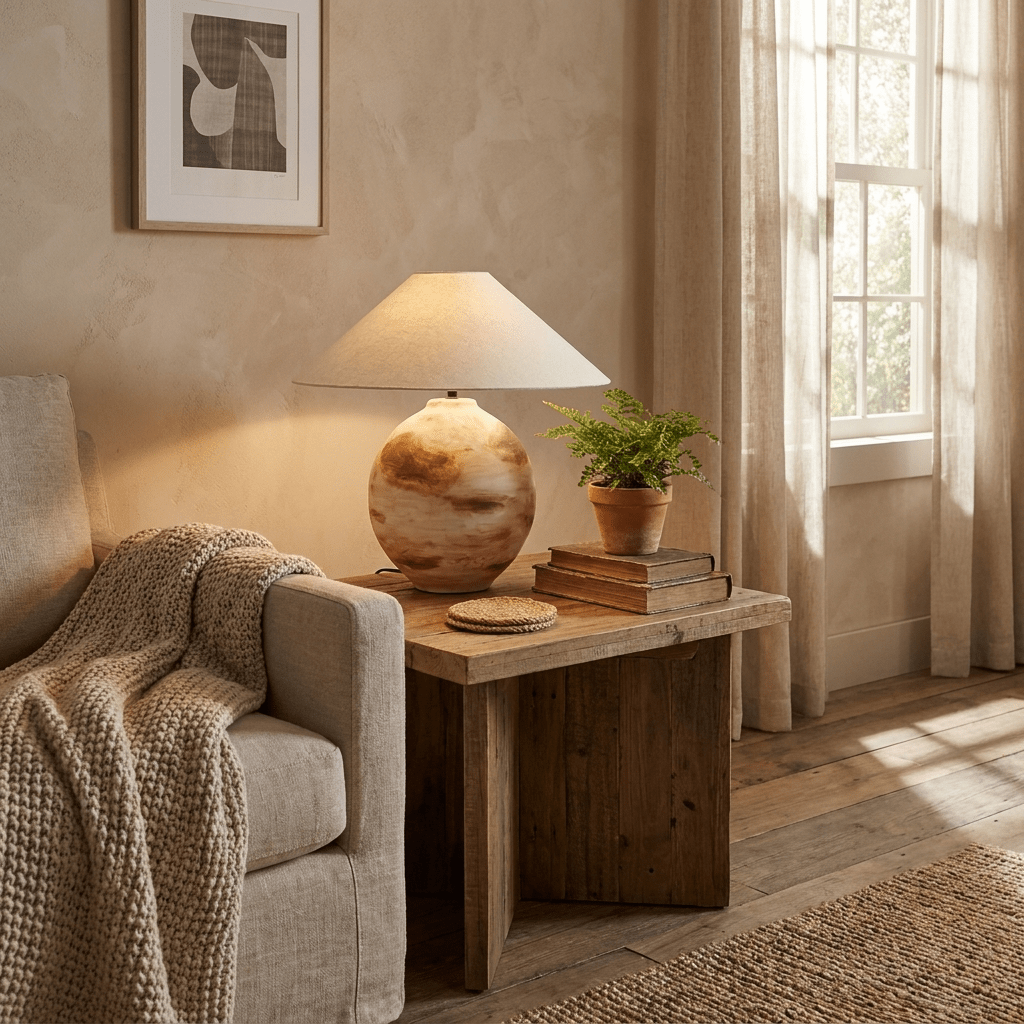 Ceramic Cream Table Lamp — Table Lamp | Maison Monashee — view 6