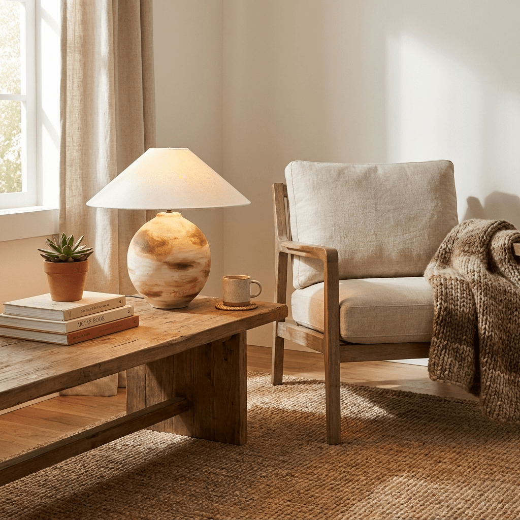 Ceramic Cream Table Lamp — Table Lamp | Maison Monashee — view 10