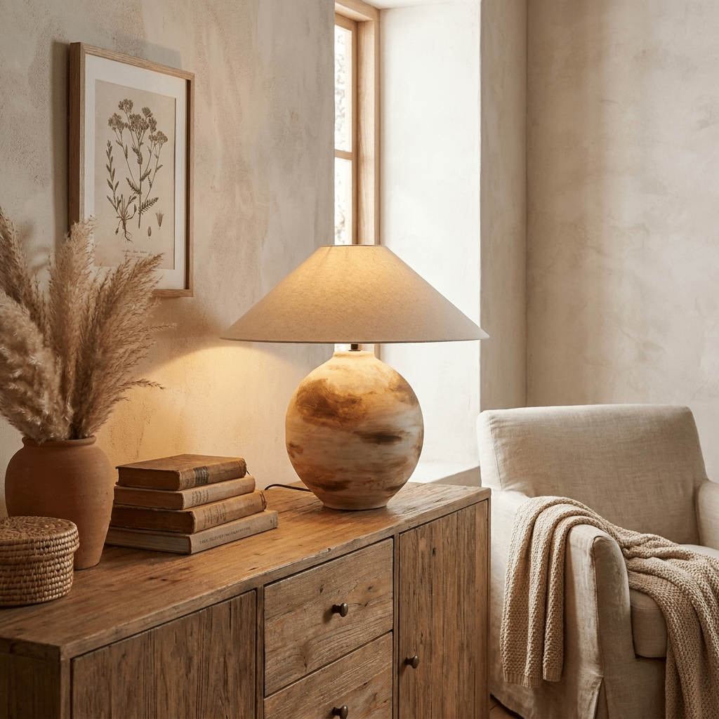 Ceramic Cream Table Lamp — Table Lamp | Maison Monashee — view 2