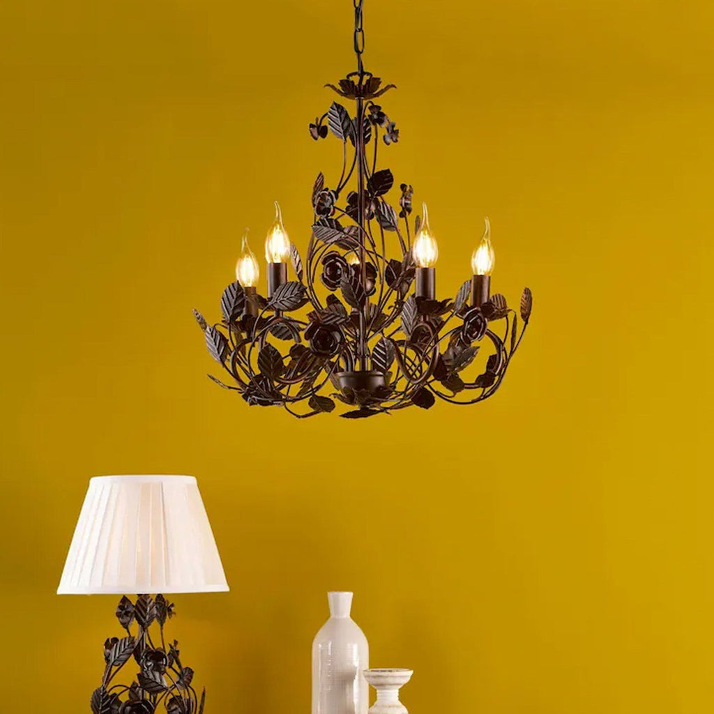 Black Wrought Iron Chandelier — Chandelier | Maison Monashee — view 6