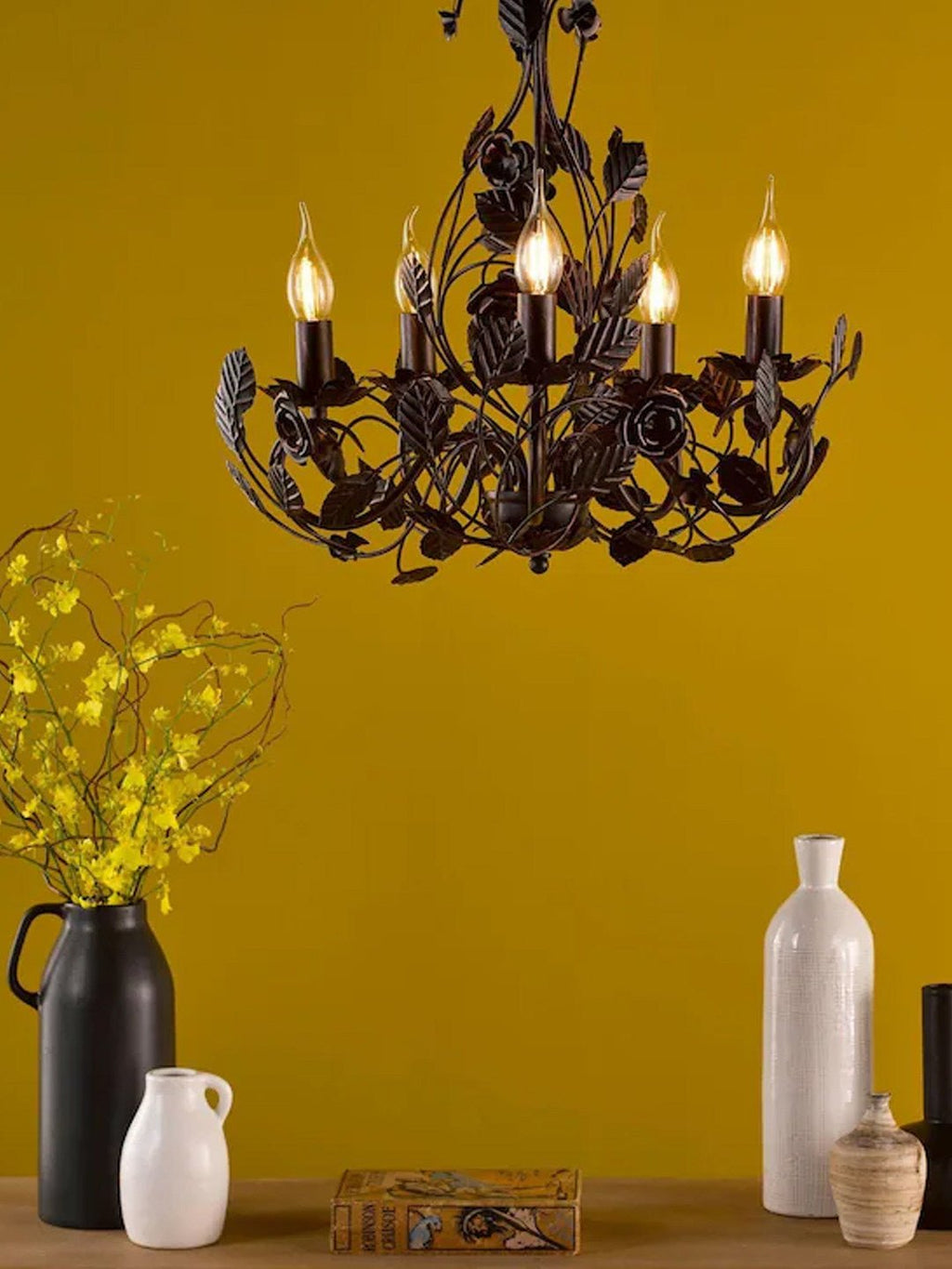 Black Wrought Iron Chandelier — Chandelier | Maison Monashee — view 14