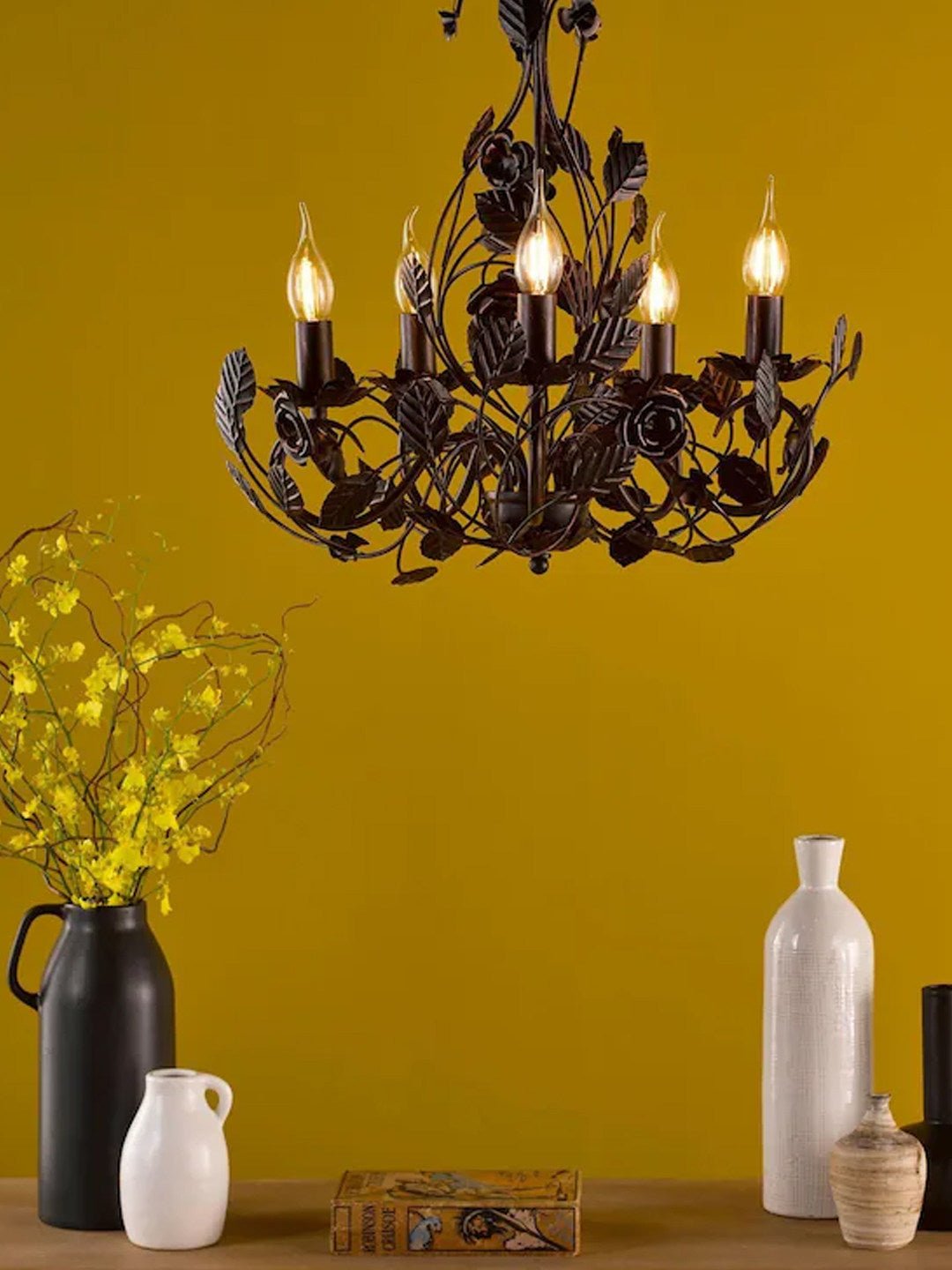 Black Wrought Iron Chandelier — Chandelier | Maison Monashee — view 14