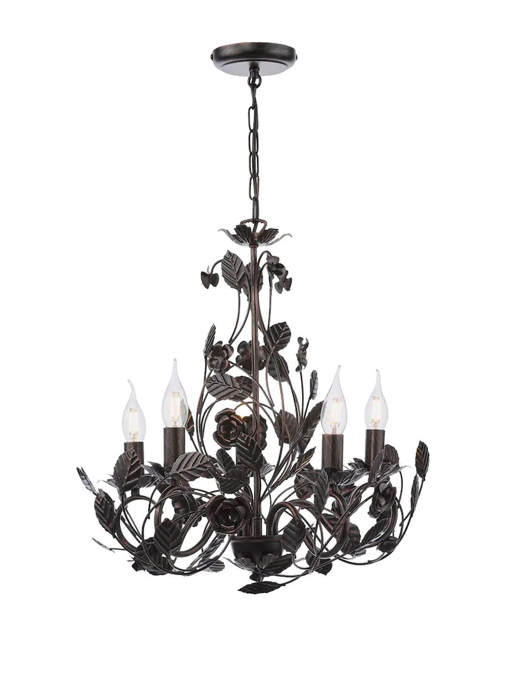 Black Wrought Iron Chandelier — Chandelier | Maison Monashee — view 7