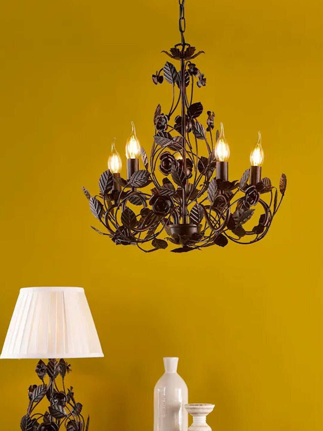 Black Wrought Iron Chandelier — Chandelier | Maison Monashee — view 15
