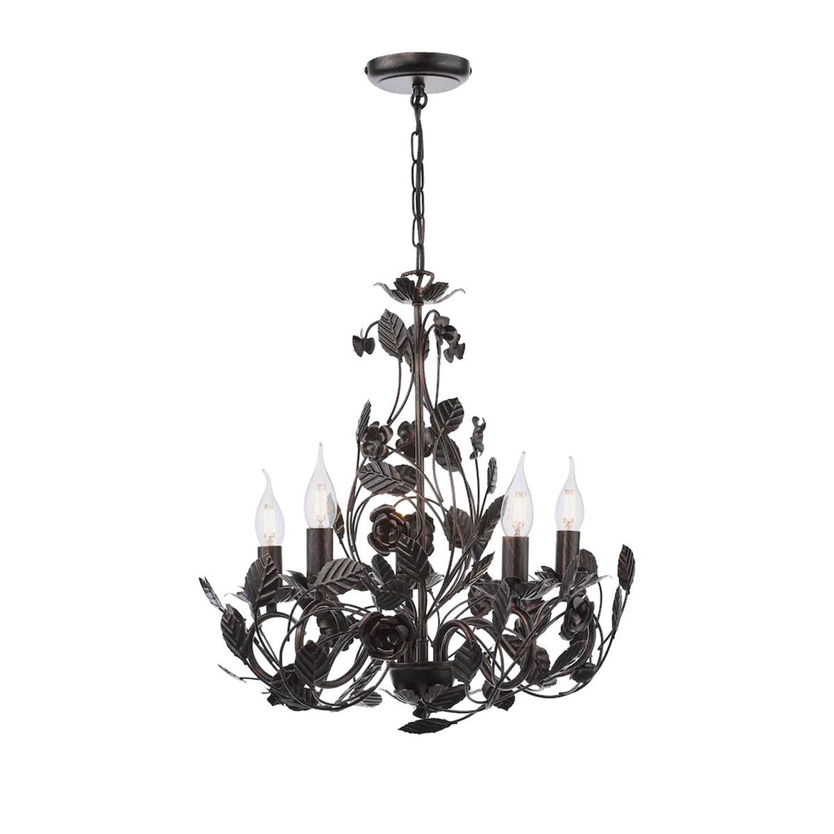 Black Wrought Iron Chandelier — Chandelier | Maison Monashee — view 16
