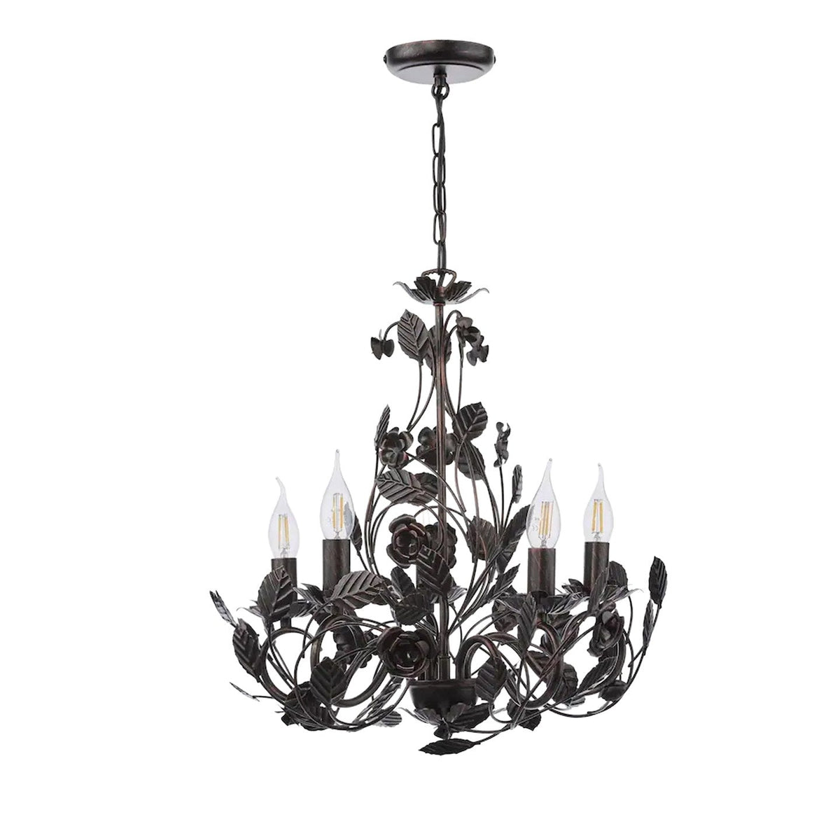 Black Wrought Iron Chandelier — Chandelier | Maison Monashee — view 12