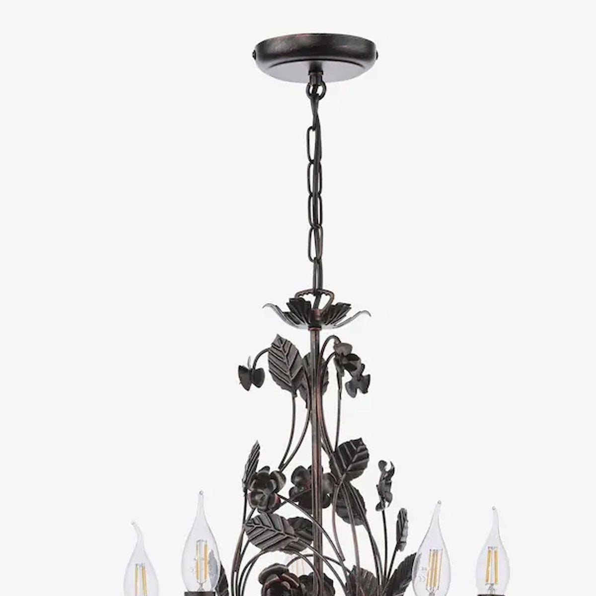 Black Wrought Iron Chandelier — Chandelier | Maison Monashee — view 11