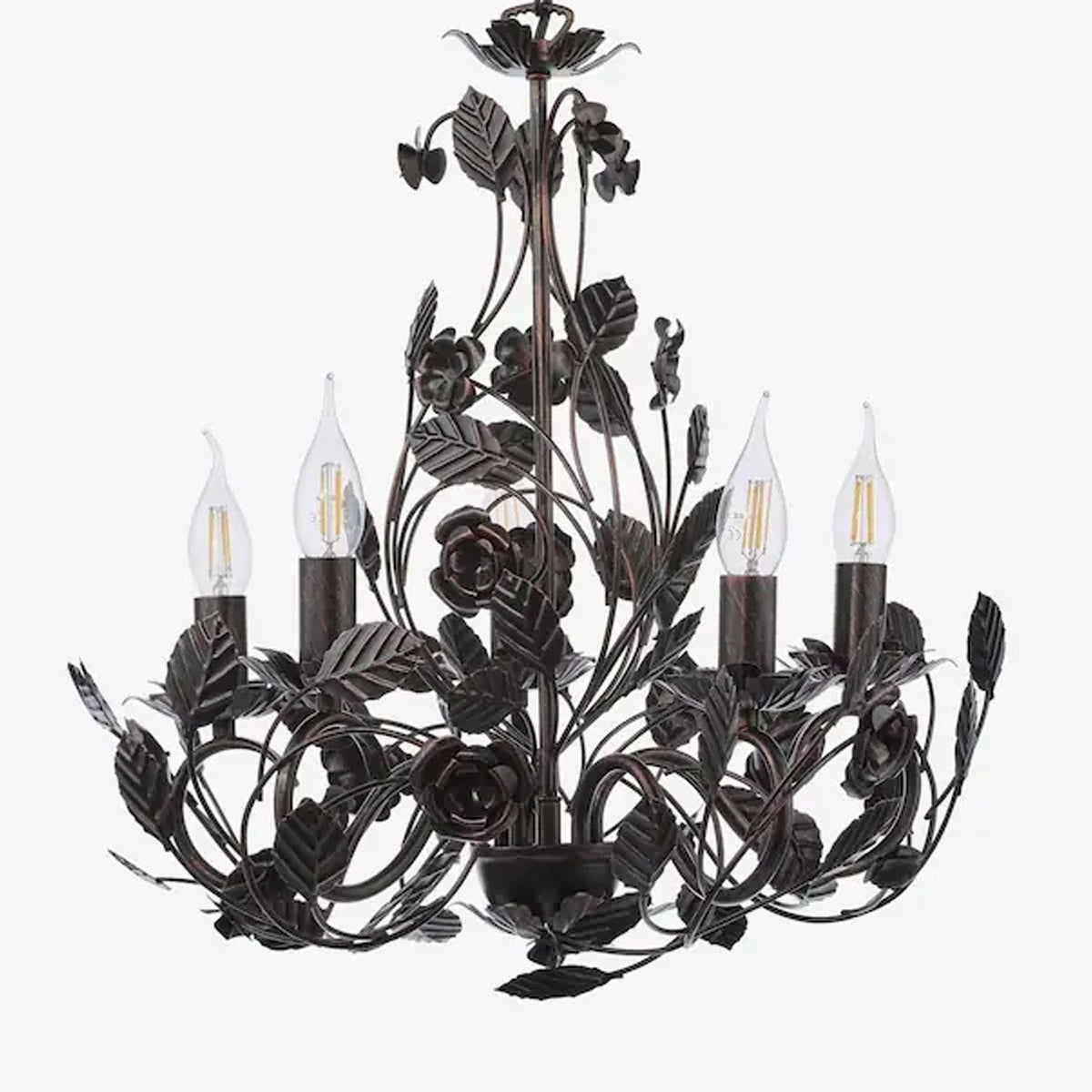 Black Wrought Iron Chandelier — Chandelier | Maison Monashee — view 8