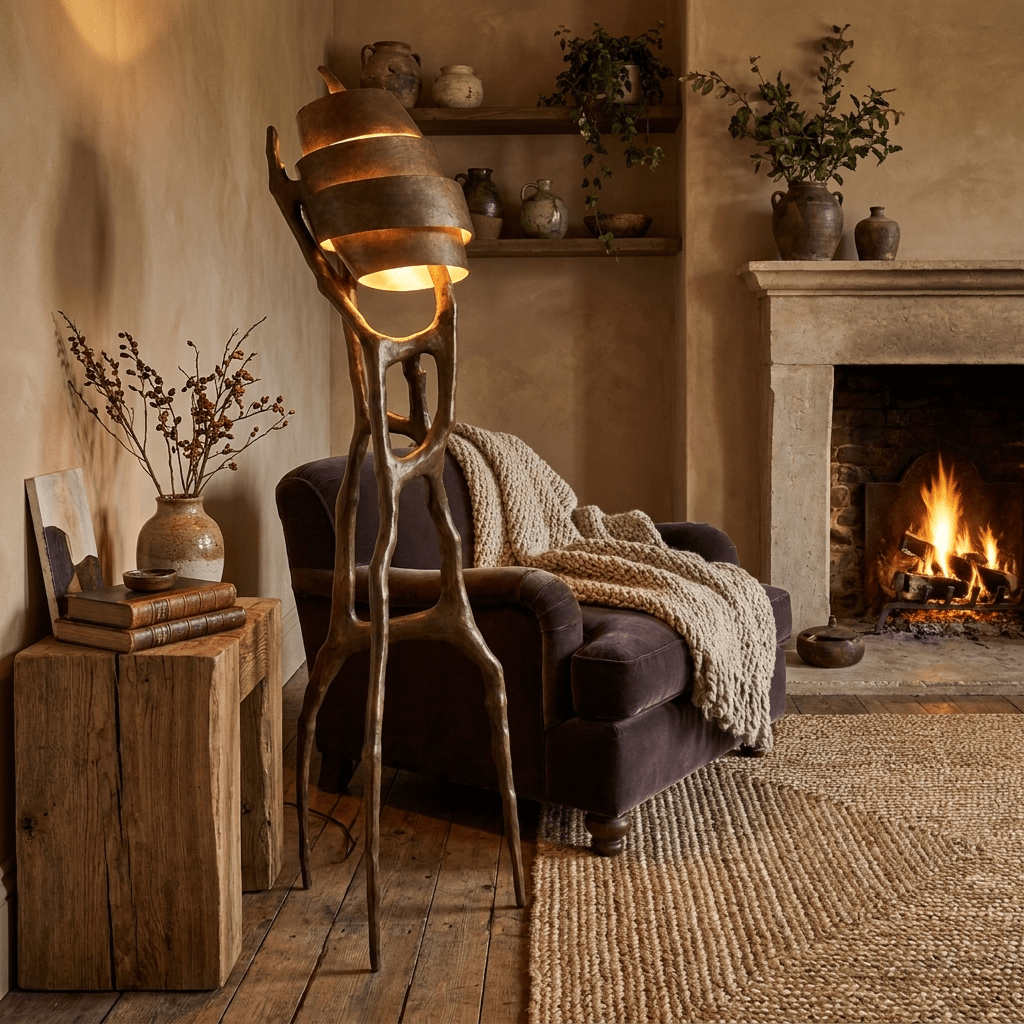 Tall Gold Floor Lamp — Floor Lamp | Maison Monashee — view 5