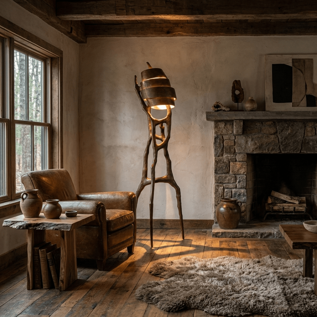 Tall Gold Floor Lamp — Floor Lamp | Maison Monashee — view 4