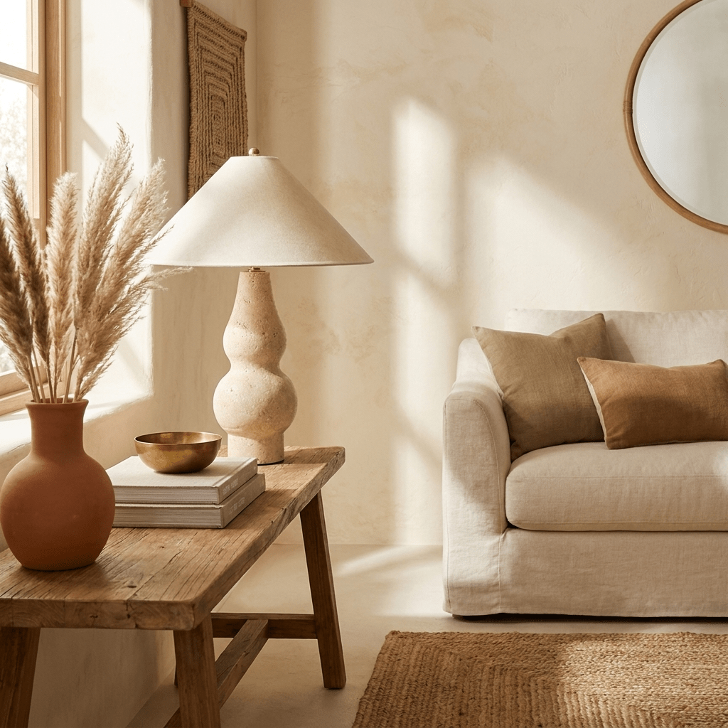 Cream Color Table Lamp — Table Lamp | Maison Monashee — view 8