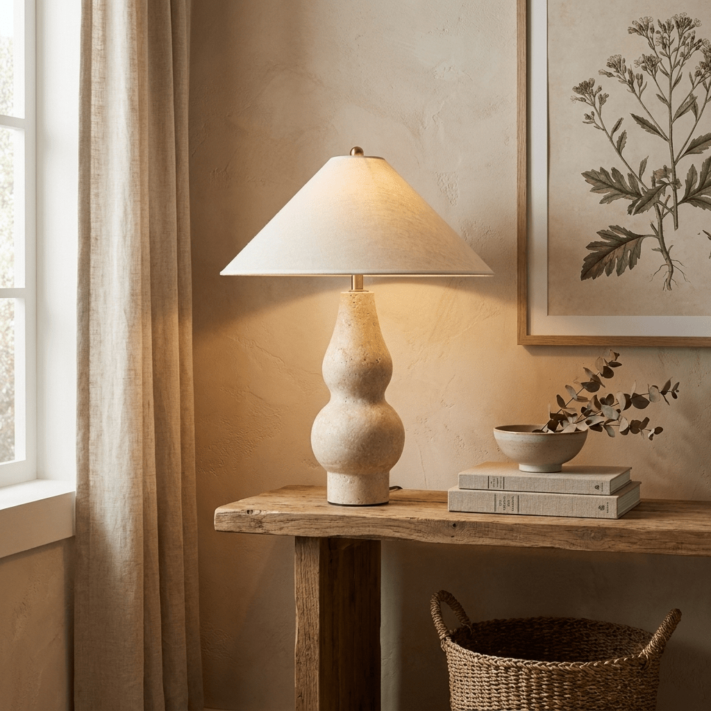 Cream Color Table Lamp — Table Lamp | Maison Monashee — view 11