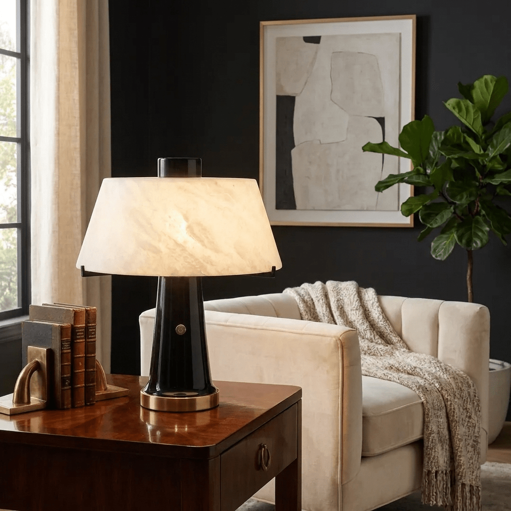 Vintage Alabaster Table Lamp — Table Lamp | Maison Monashee — view 2