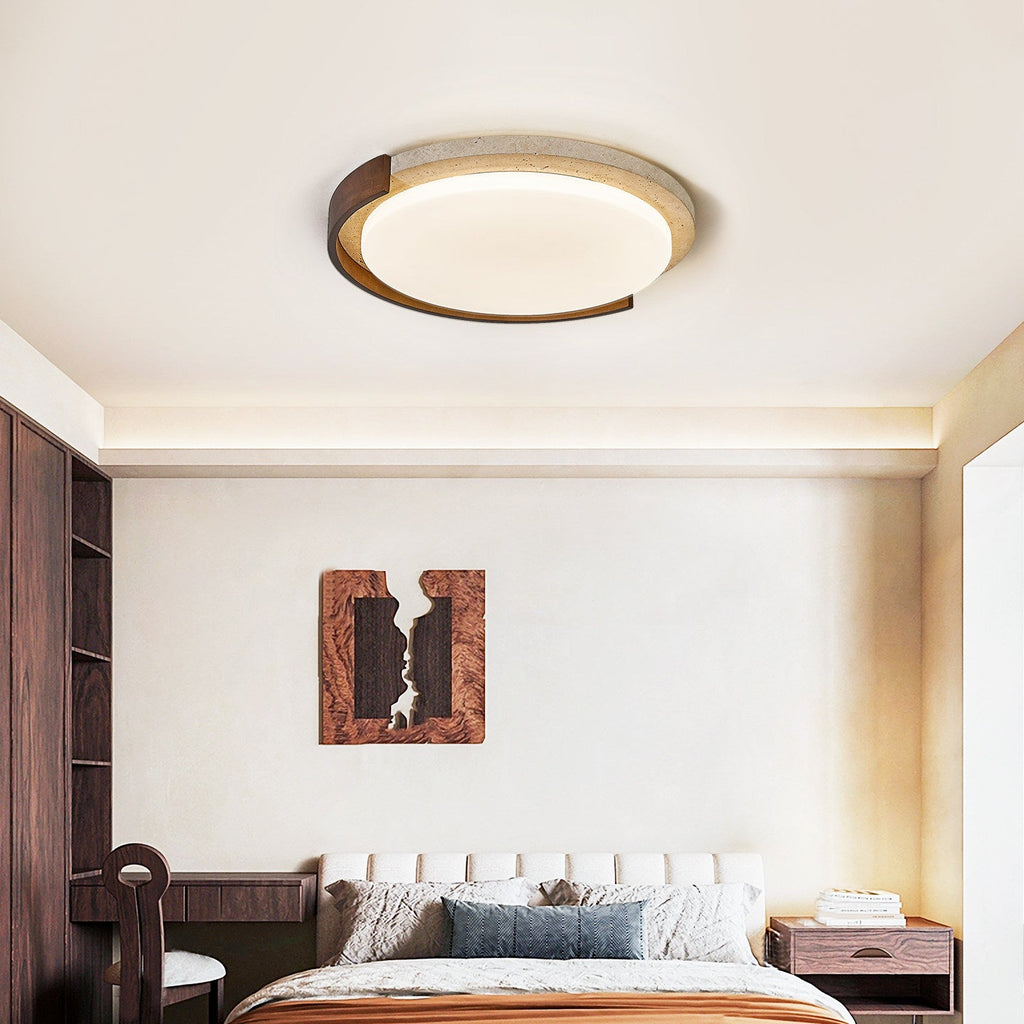 Travertine Flush Mount Light — Ceiling Light | Maison Monashee — view 2