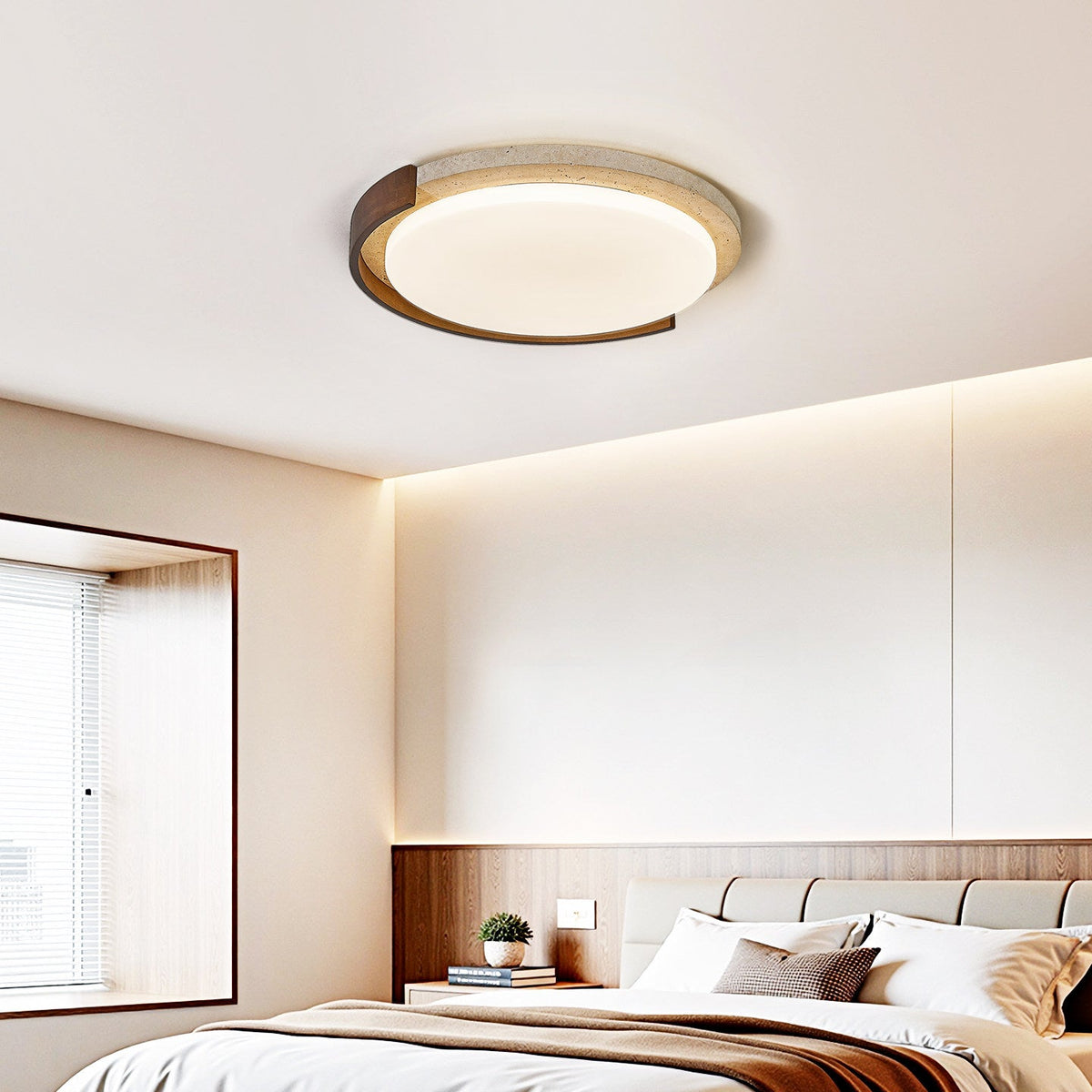 Travertine Flush Mount Light — Ceiling Light | Maison Monashee — view 3