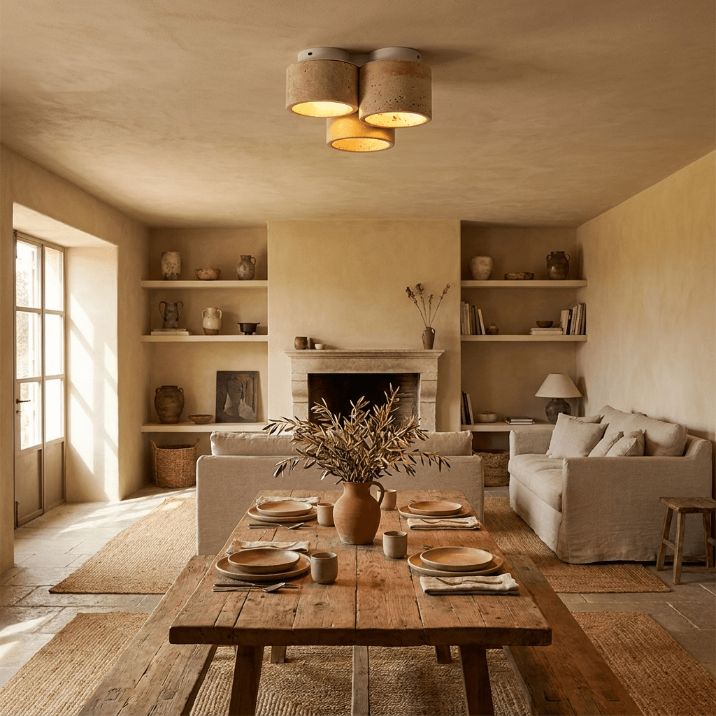 Travertine Flush Mount — Ceiling Light | Maison Monashee — view 3