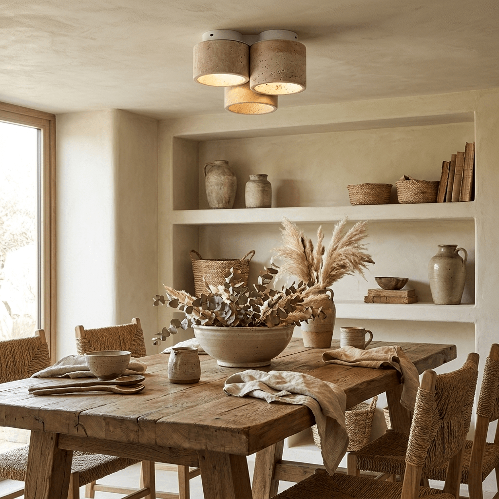 Travertine Flush Mount — Ceiling Light | Maison Monashee — view 2