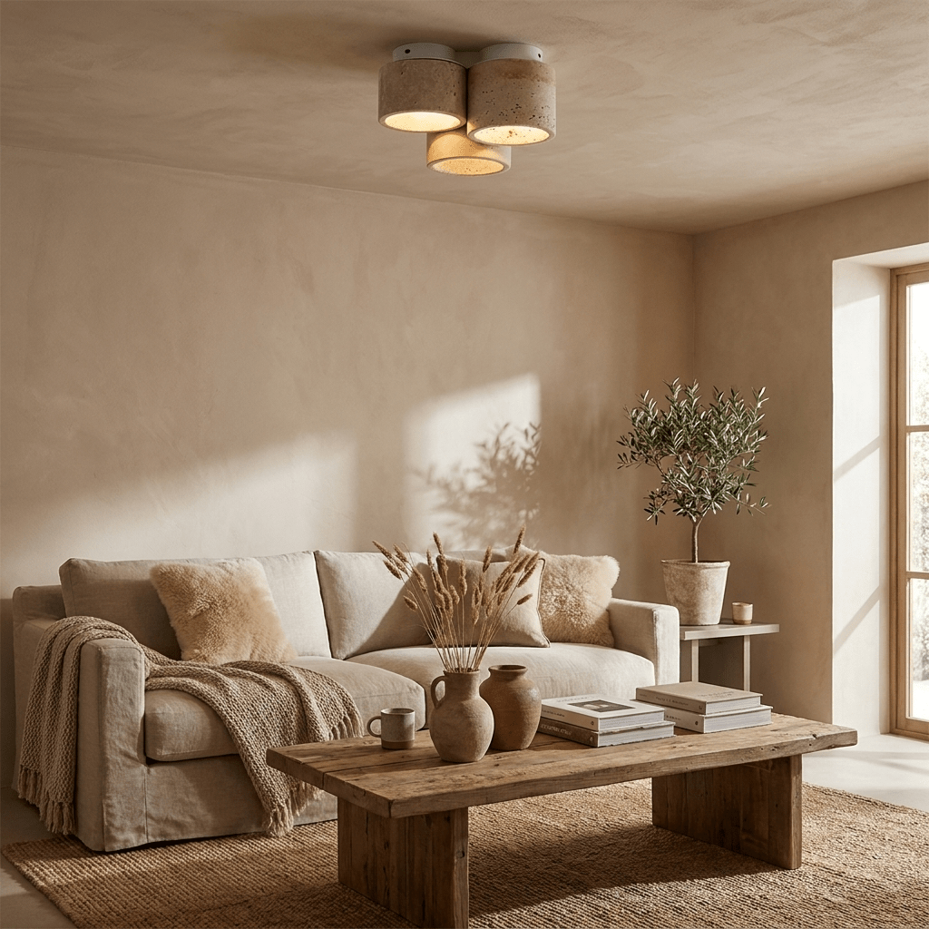Travertine Flush Mount — Ceiling Light | Maison Monashee — view 4