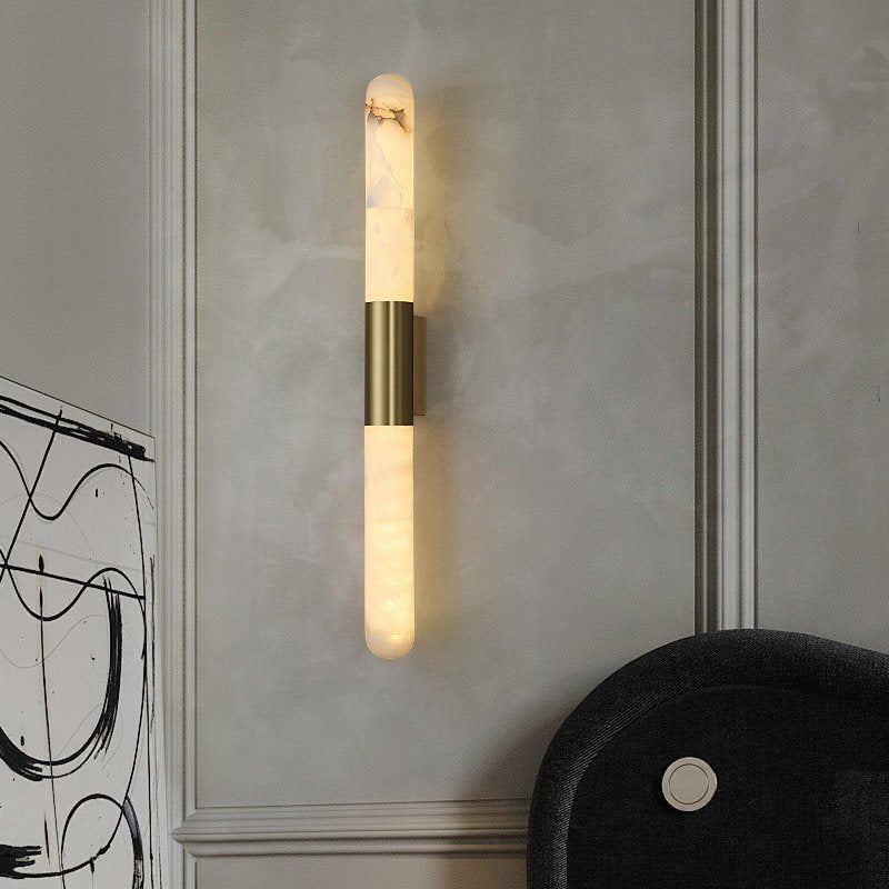 Alabaster Tube Sconce — Wall Sconce | Maison Monashee — view 2