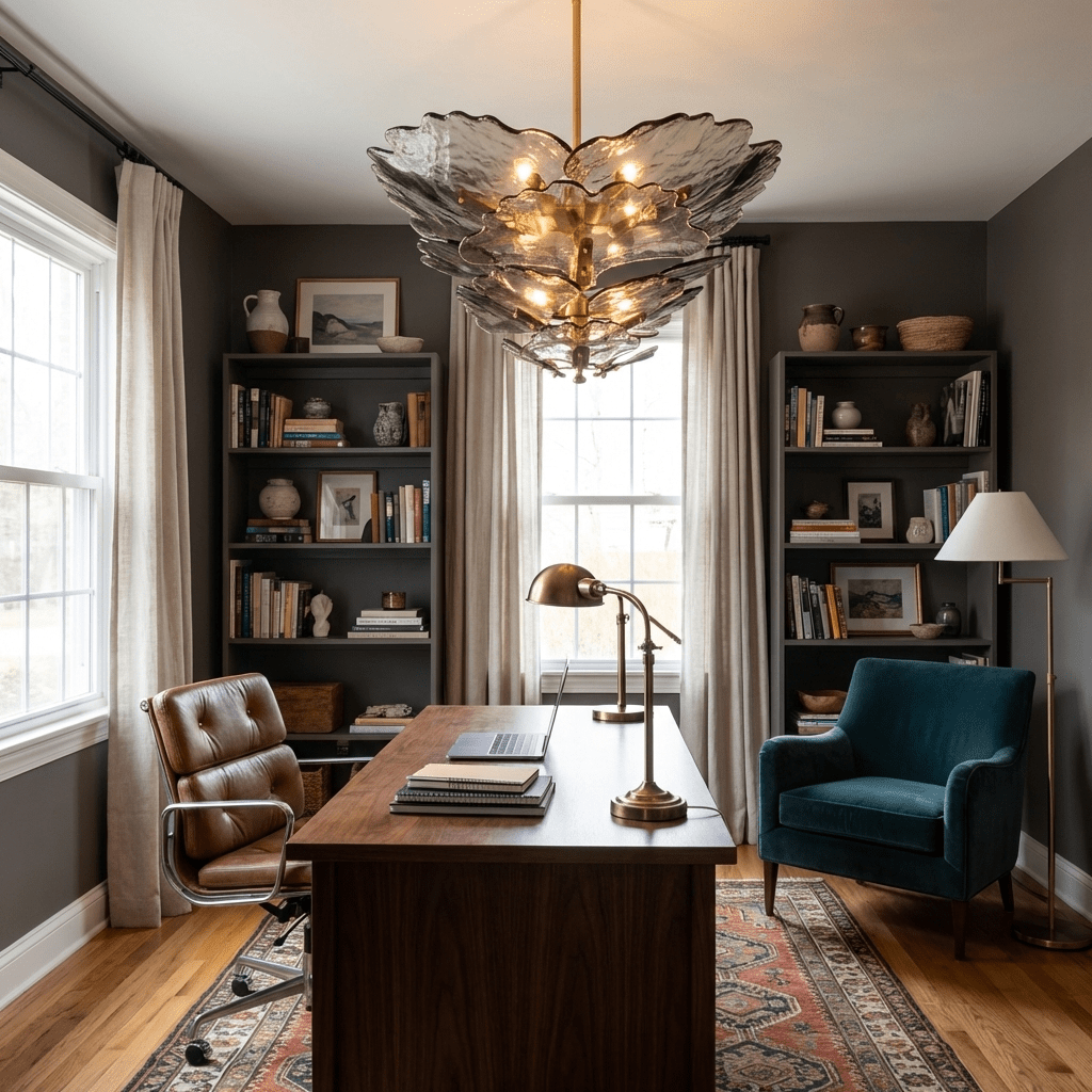 Chandelier with Glass Panels — Chandelier | Maison Monashee — view 5