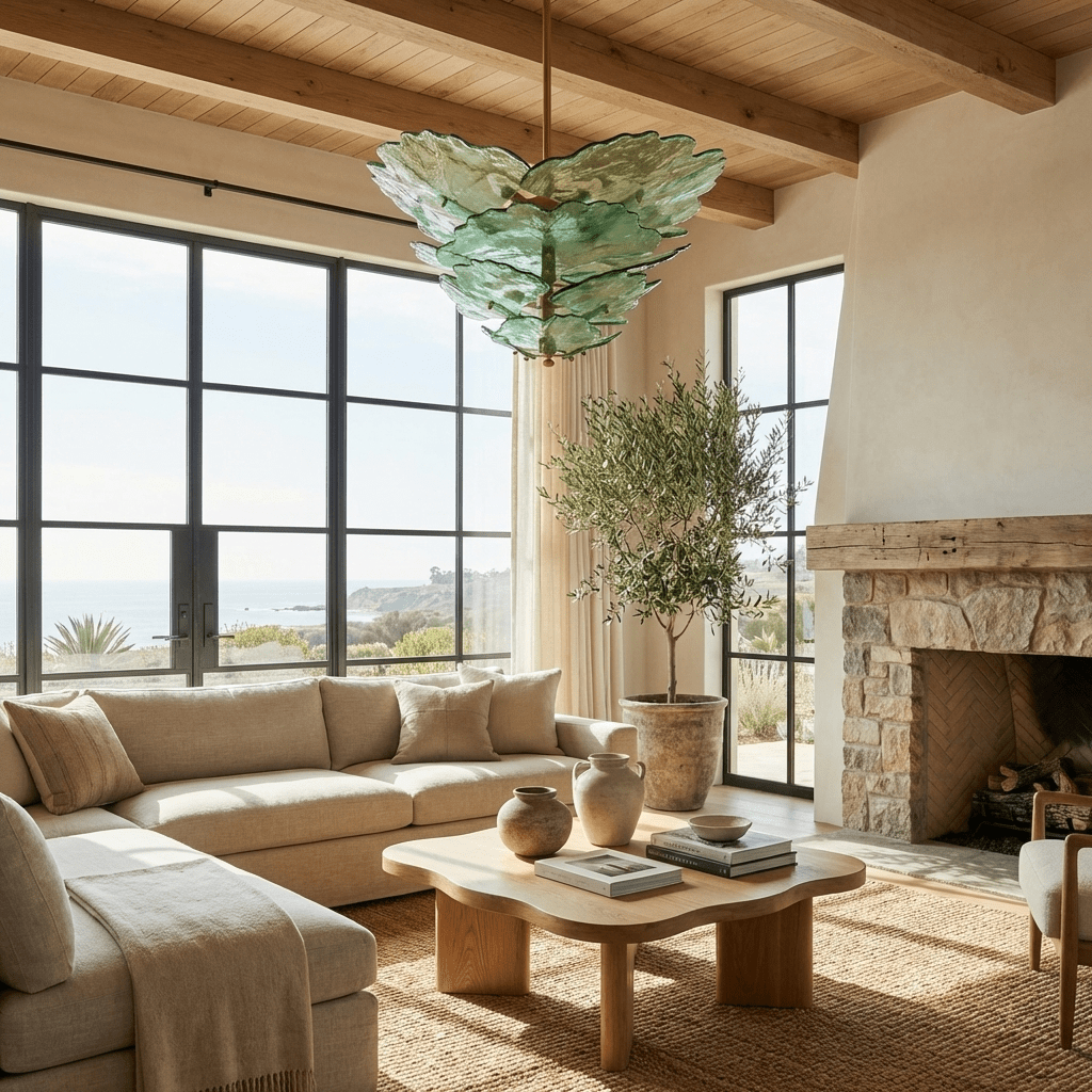 Chandelier with Glass Panels — Chandelier | Maison Monashee — view 2