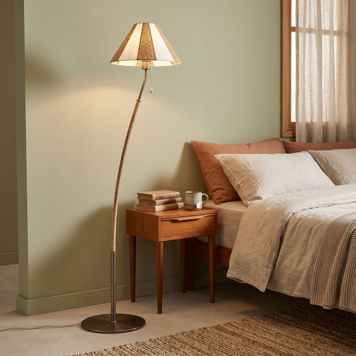 Curved Silver Floor Lamp — Floor Lamp | Maison Monashee — view 7