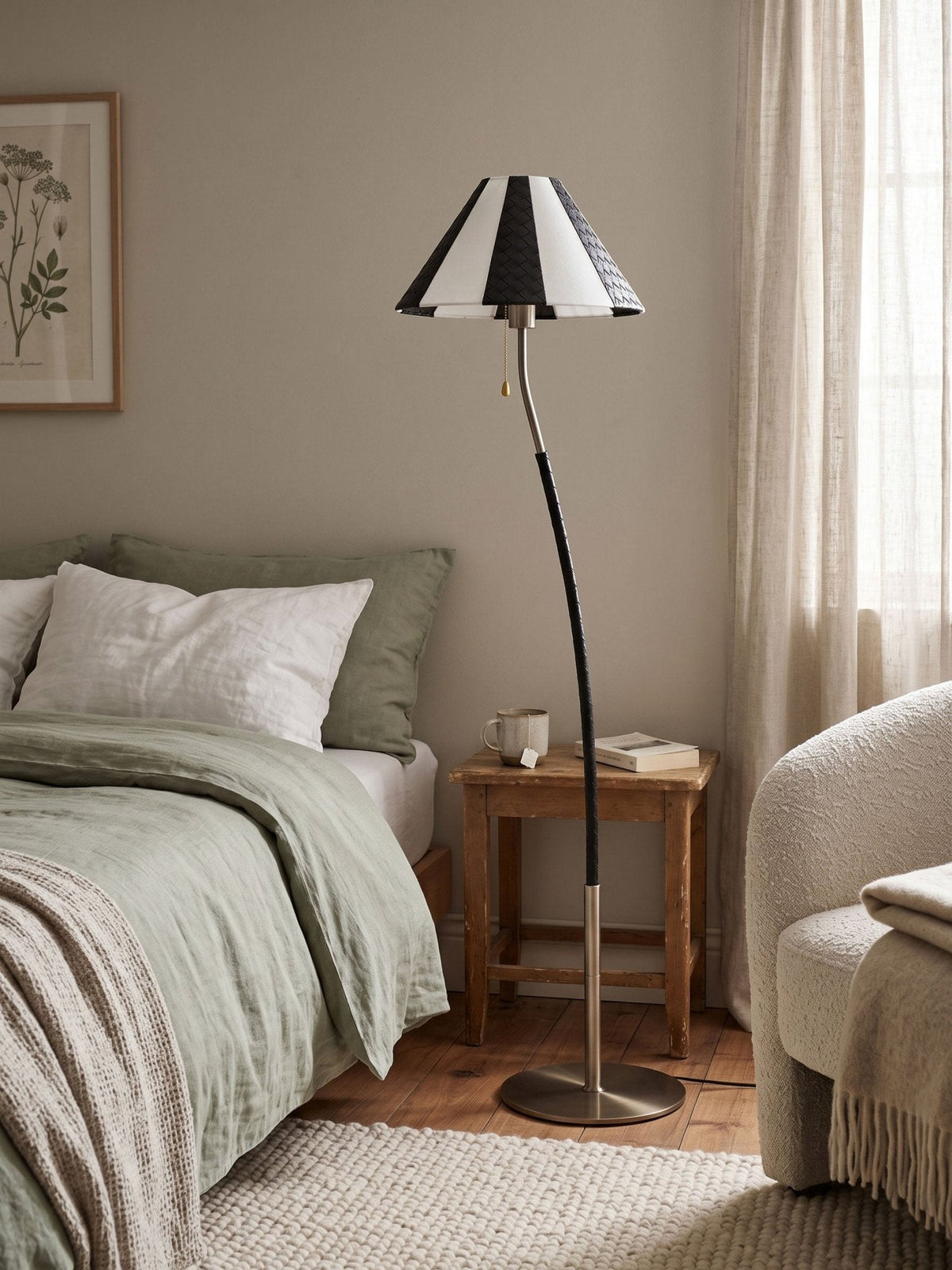 Curved Silver Floor Lamp — Floor Lamp | Maison Monashee — view 6
