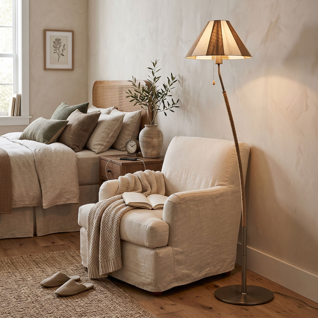 Curved Silver Floor Lamp — Floor Lamp | Maison Monashee — view 9