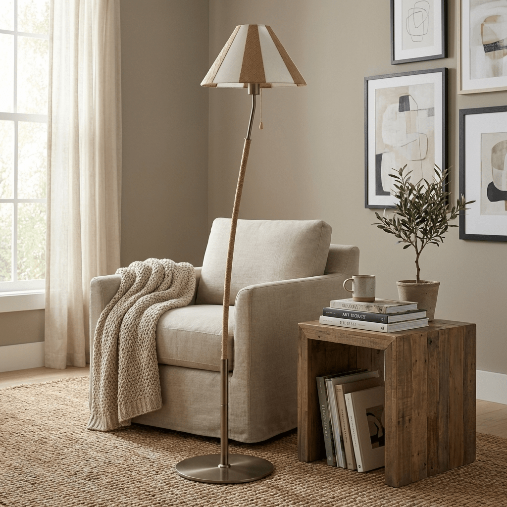Curved Silver Floor Lamp — Floor Lamp | Maison Monashee — view 5