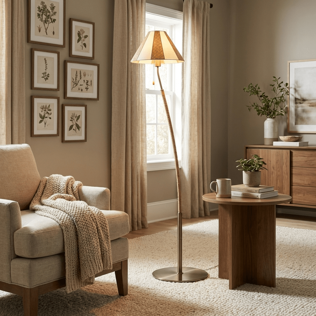 Curved Silver Floor Lamp — Floor Lamp | Maison Monashee — view 4