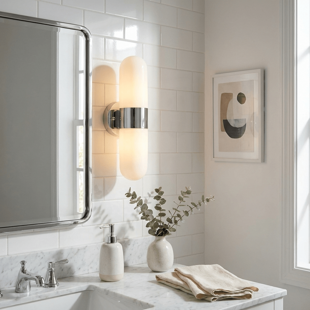 Frosted Glass Vanity Light — Wall Sconce | Maison Monashee — view 3