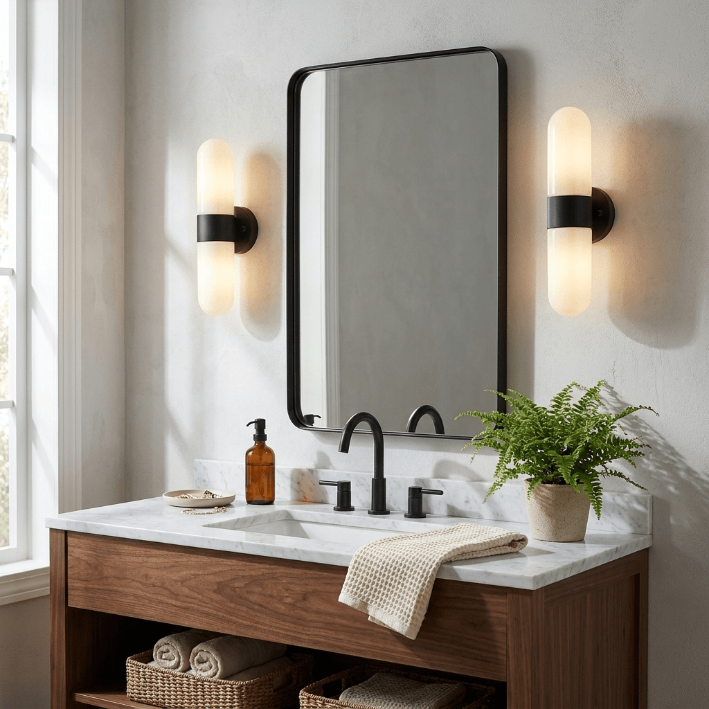 Frosted Glass Vanity Light — Wall Sconce | Maison Monashee — view 9