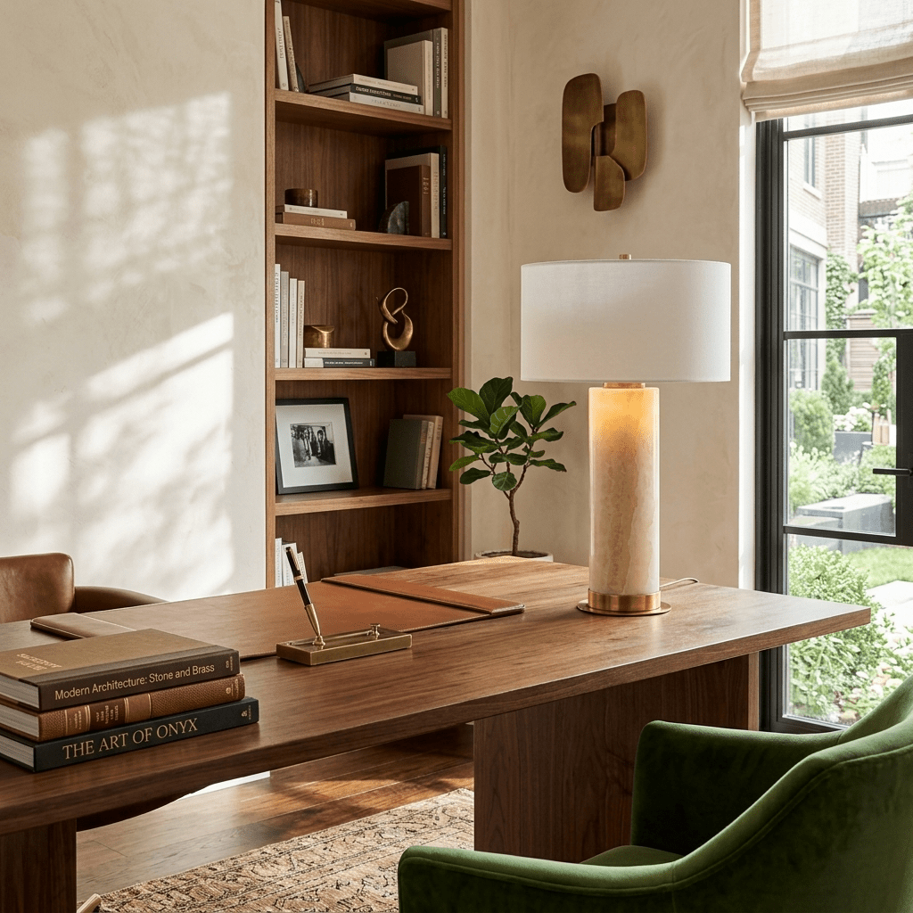 White Onyx Table Lamp — Table Lamp | Maison Monashee — view 3