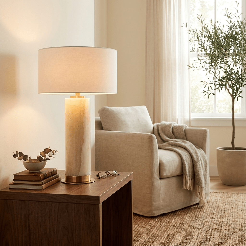 White Onyx Table Lamp — Table Lamp | Maison Monashee — view 5