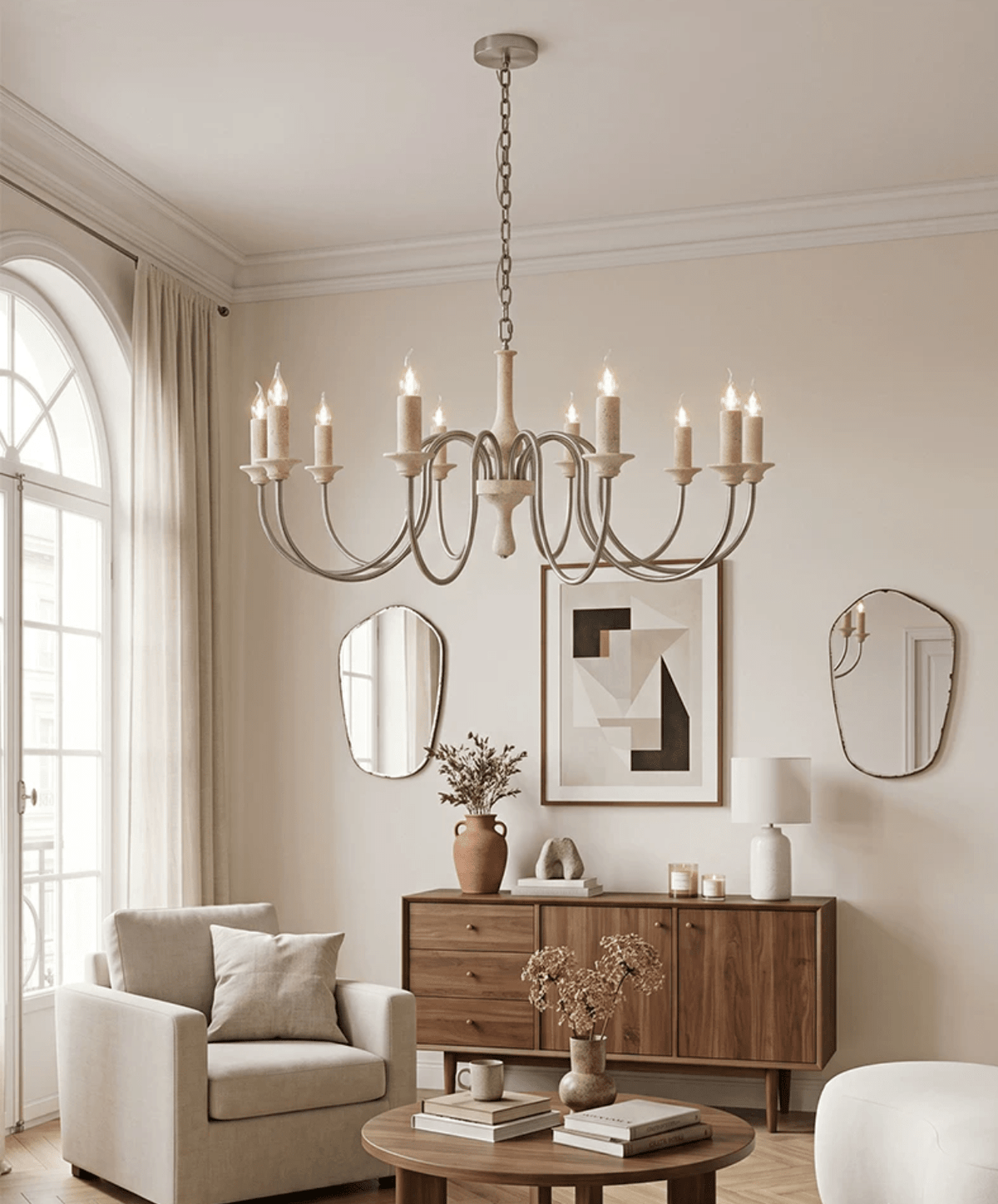 Silver Candle Chandelier — Chandelier | Maison Monashee — view 2