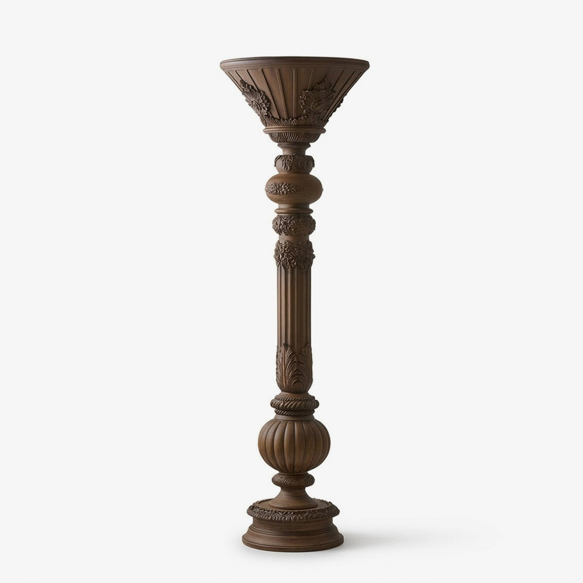 White Torchiere Floor Lamp — Floor Lamp | Maison Monashee — view 3
