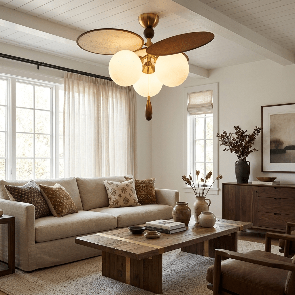 Vintage Glass Globe Ceiling Light — Ceiling Light | Maison Monashee — view 3