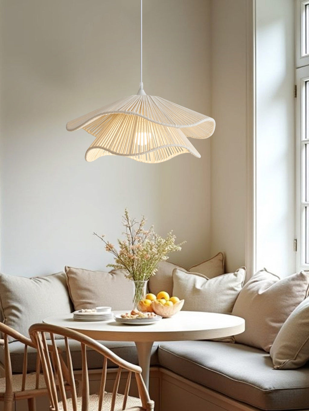 White Rope Pendant Light — Pendant Light | Maison Monashee — view 2