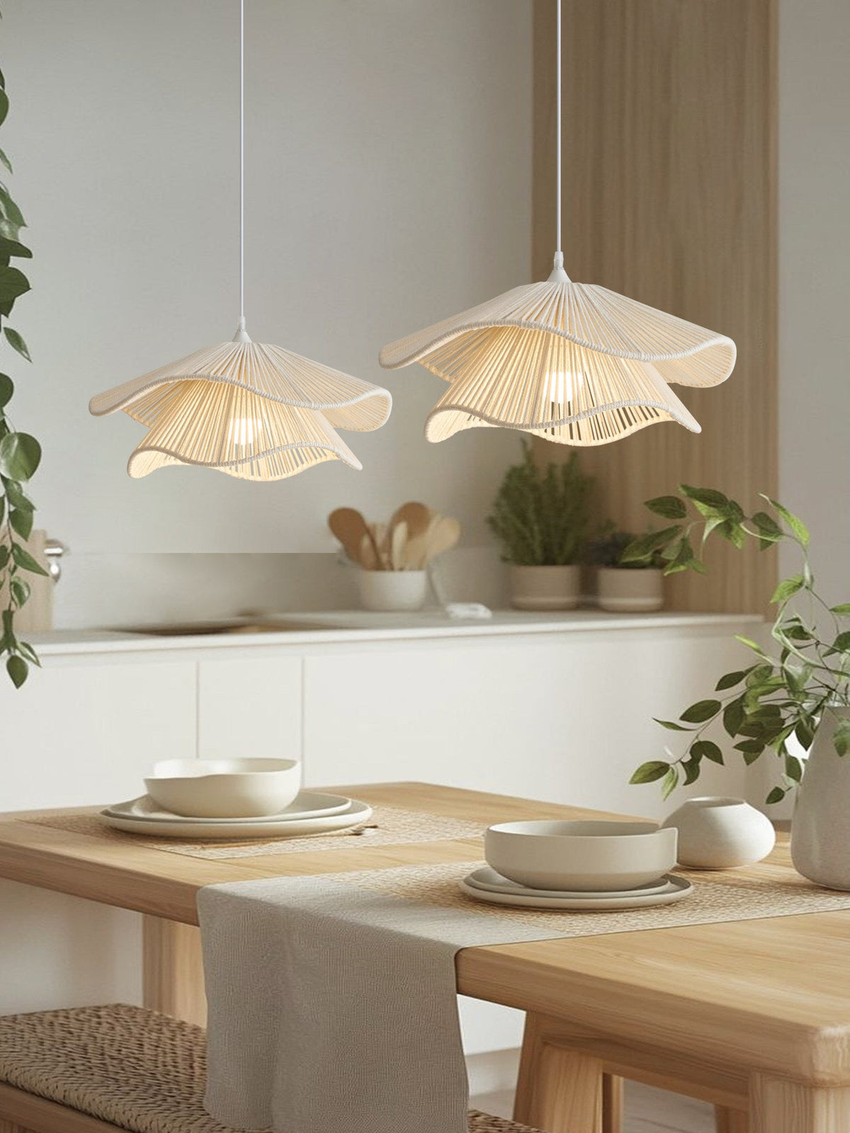 White Rope Pendant Light — Pendant Light | Maison Monashee — view 3