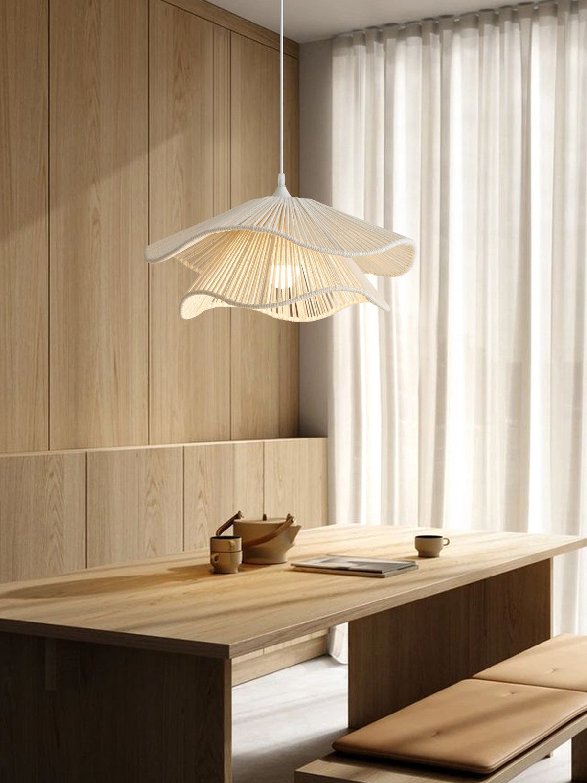 White Rope Pendant Light — Pendant Light | Maison Monashee — view 4