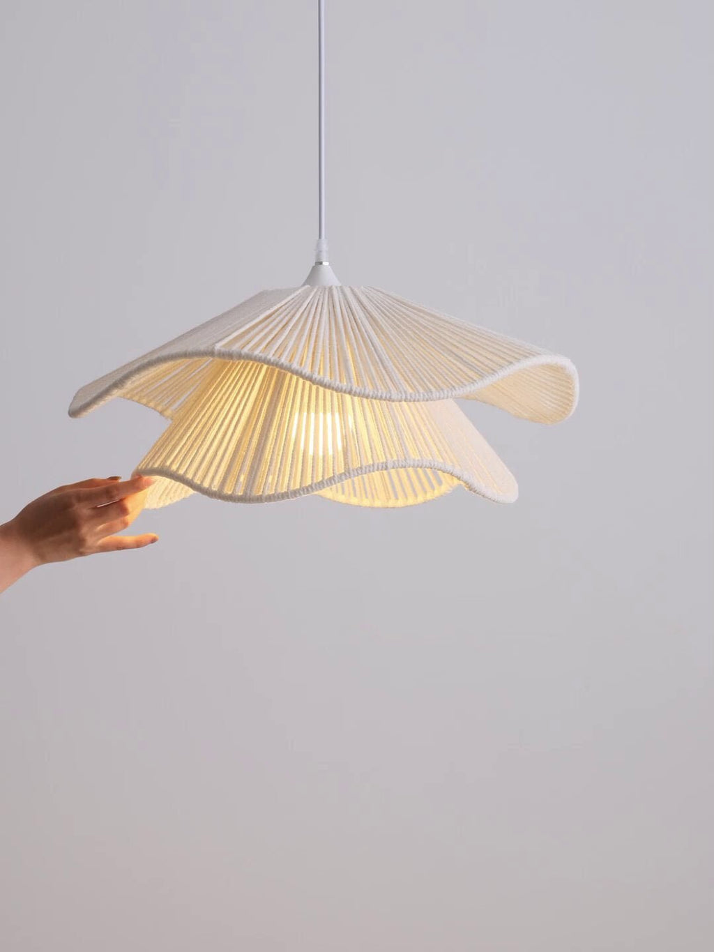 White Rope Pendant Light — Pendant Light | Maison Monashee — view 9