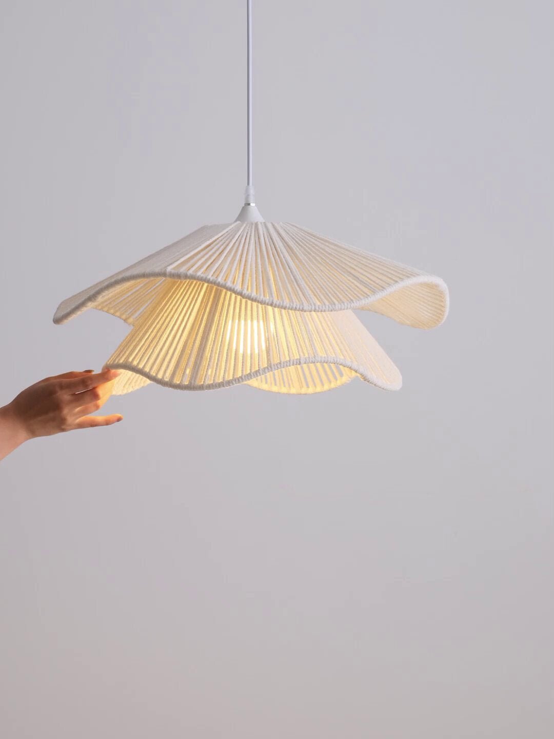 White Rope Pendant Light — Pendant Light | Maison Monashee — view 9