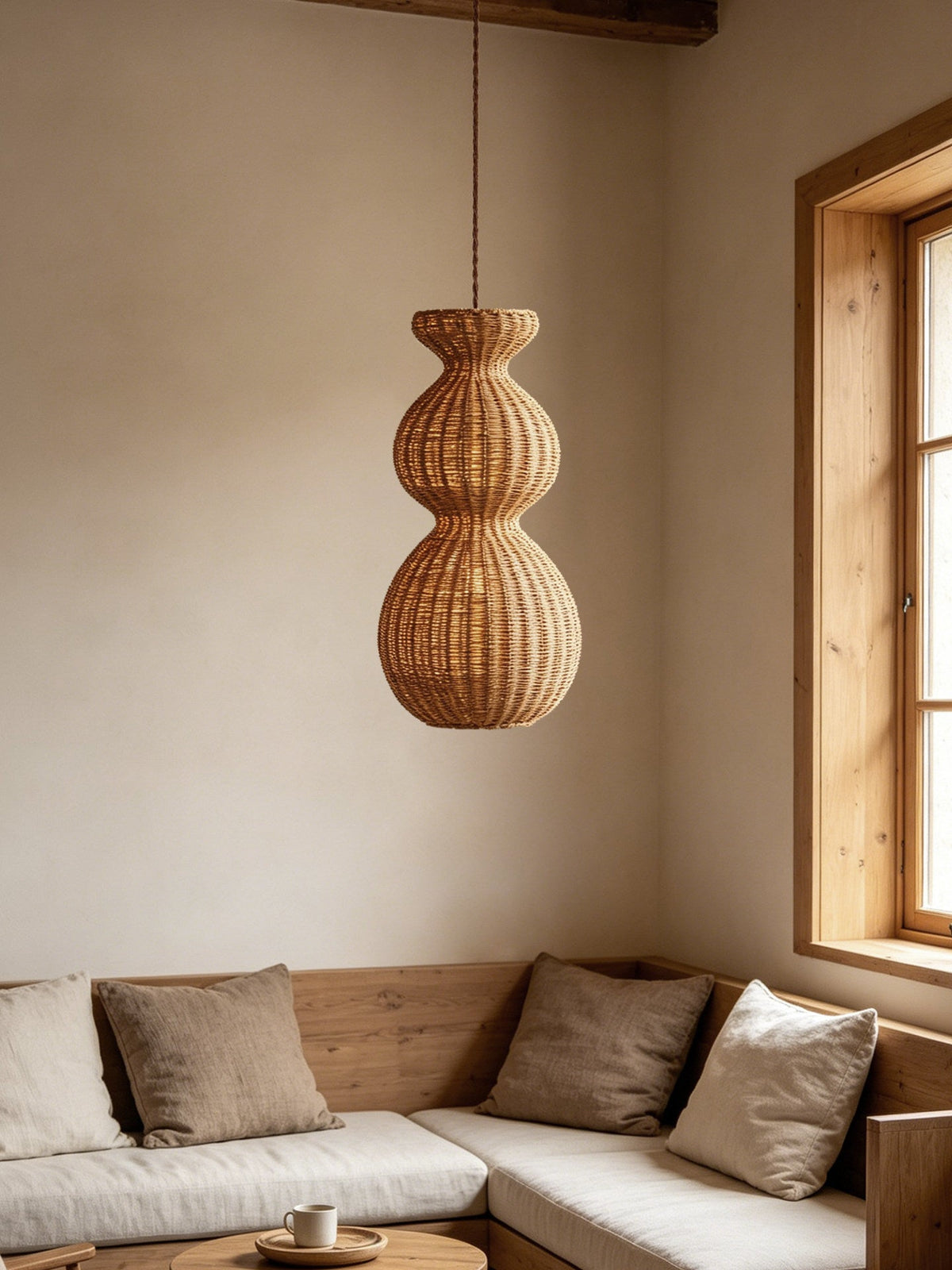 Rattan Pendant Light Dining Room — Pendant Light | Maison Monashee — view 3